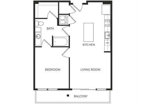 a floor plan of a 1 bedroom apartment