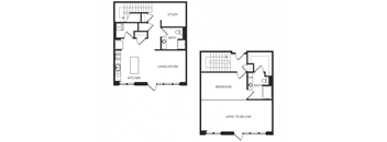 a floor plan of a two story house with a garage and a balcony