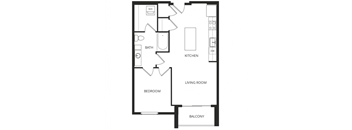 this is a photo of a 1 bedroom floor plan at the biltmore apartments in d