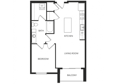 this is a photo of a 1 bedroom floor plan at the biltmore apartments in d