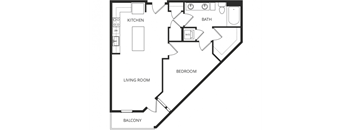 a floor plan of a 1 bedroom apartment