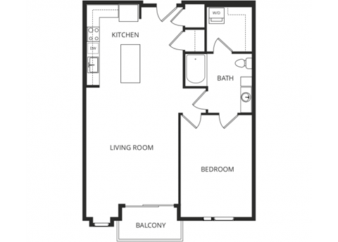 a floor plan of a 1 bedroom apartment