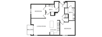 a floor plan of a two bedroom apartment