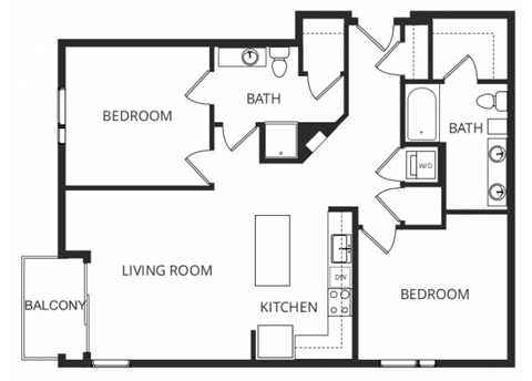 a floor plan of a two bedroom apartment