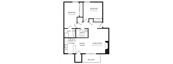 a floor plan of a 1 bedroom apartment