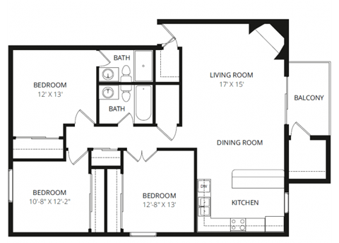 a floor plan of a two bedroom apartment
