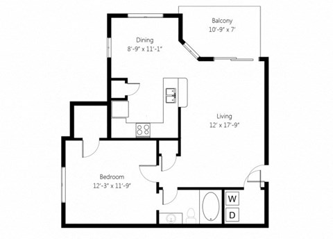 a floor plan of a home with a bedroom and a living room