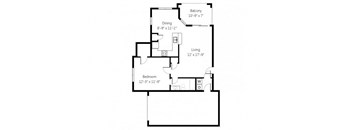 a floor plan of a home with two bedrooms and two bathrooms