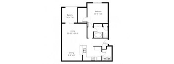 the first floor plan of the apartment