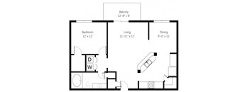 this is a picture of a 1 bedroom floor plan