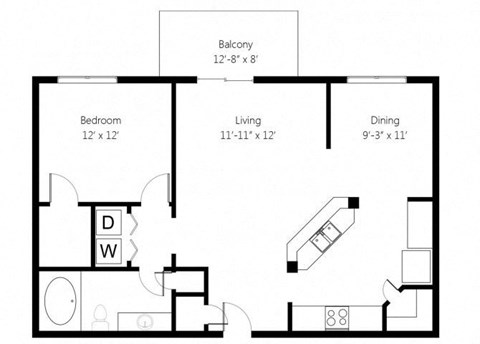 this is a picture of a 1 bedroom floor plan