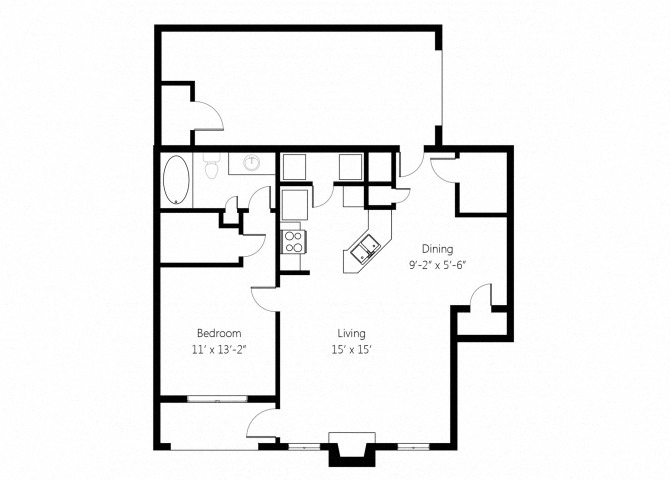 Villas A4G 1bed 1bath with Garage