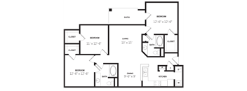 a floor plan of a bedroom apartment