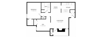 Large 1 Bedroom with Den