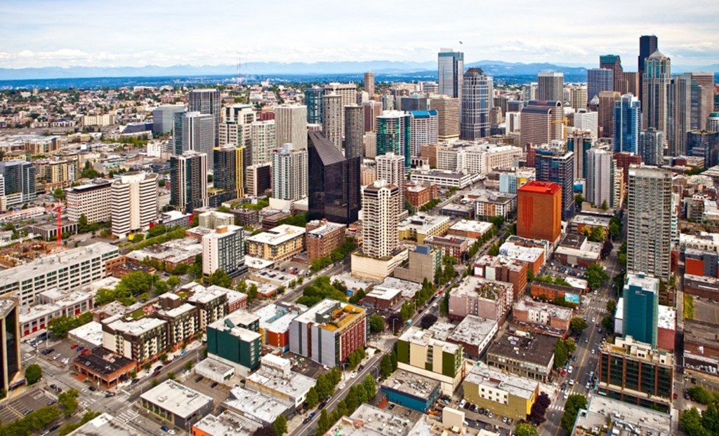 an aerial view of the city of seattle