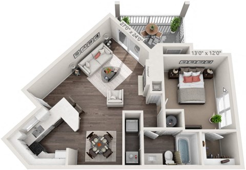 a 2400 sq ft floor plan with a bedroom and a living room