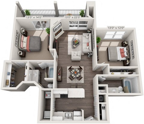a 1 bedroom floor plan  the crossings
