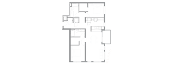 floor plan of the apartment with living room and dining room