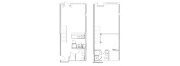 a floor plan of a small house with a bedroom and a living room
