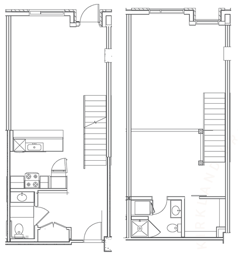 a floor plan of a small house with a bedroom and a living room
