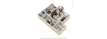 a 3d design of a house with an open floor plan
