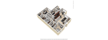 a 3d floor plan of a 2100 sq ft house
