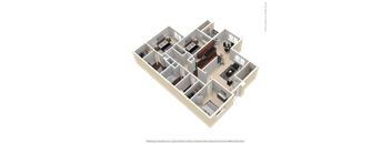 a 3d floor plan of a 2100 sq ft house