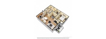 a floor plan with a bedroom and a living room