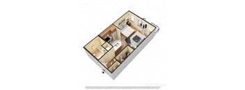 a floor plan with a bedroom and a living room