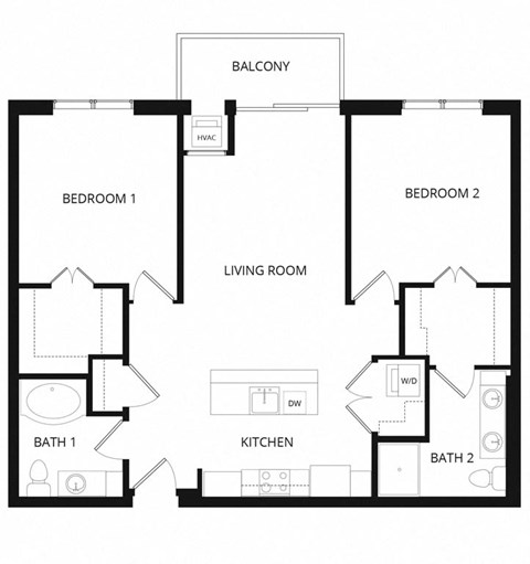 a floor plan of a house with an open floor plan with bedrooms and a bathroom