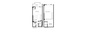 a floor plan of a living room and a bedroom