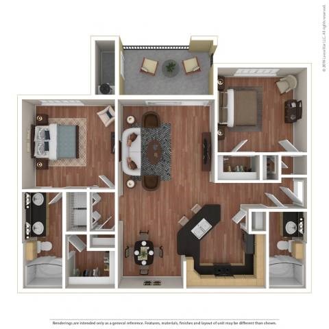 A floor plan of a house with a kitchen, living room, dining room, and bathroom.