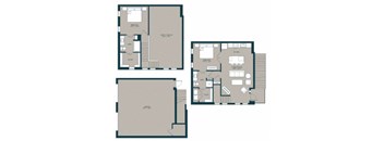 Three floor plans for a house are shown.