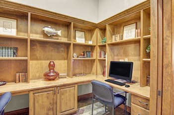 The leasing office with chairs for guests and desks for the leasing staff Property Image