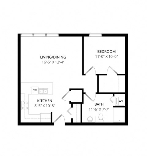 Latitude floorplan two bedroom, Weidner Real Estate Properties