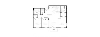 a floor plan of a home with two bedrooms and two bathrooms