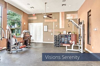 A gym with cardio and strength training equipment Property Image