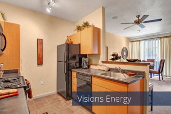 A kitchen with light cabinets and black appliances Visions Kitchen - Photo Gallery 5