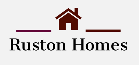 the logo for russon homes on a white background