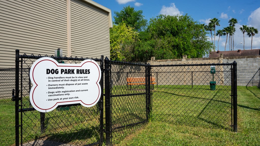 Fenced dog park with green space – Borders Apartments Brownsville TX