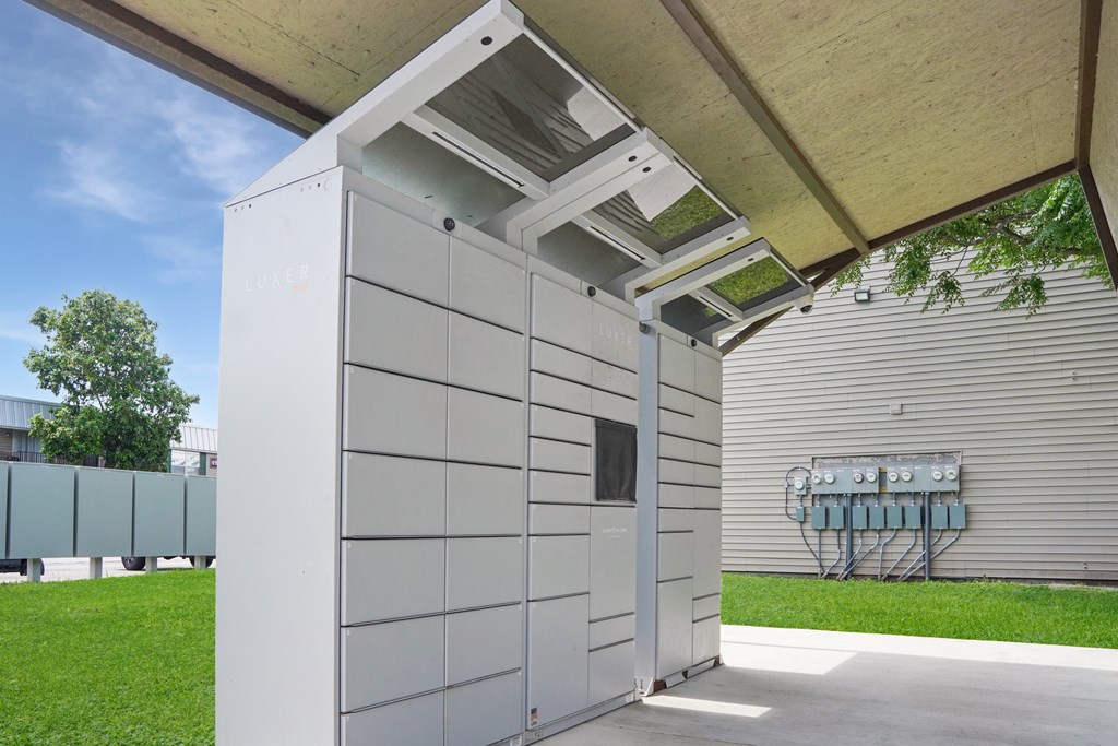 Package lockers for resident deliveries – Borders Apartments Brownsville TX