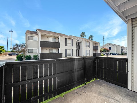Private Patio view at Towne Oaks Apartments