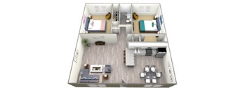 Casa Grande Floor Plan 830 Sq.Ft. at Dover Park Apartments, California
