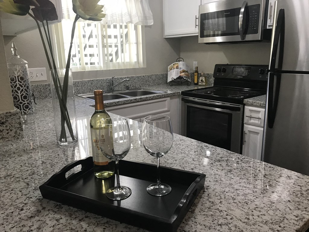 Kitchen at Bella Park Apartments, Rialto, CA, 92376