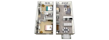 Park View Floor Plan 1,025 Sq.Ft. at Dover Park Apartments, California