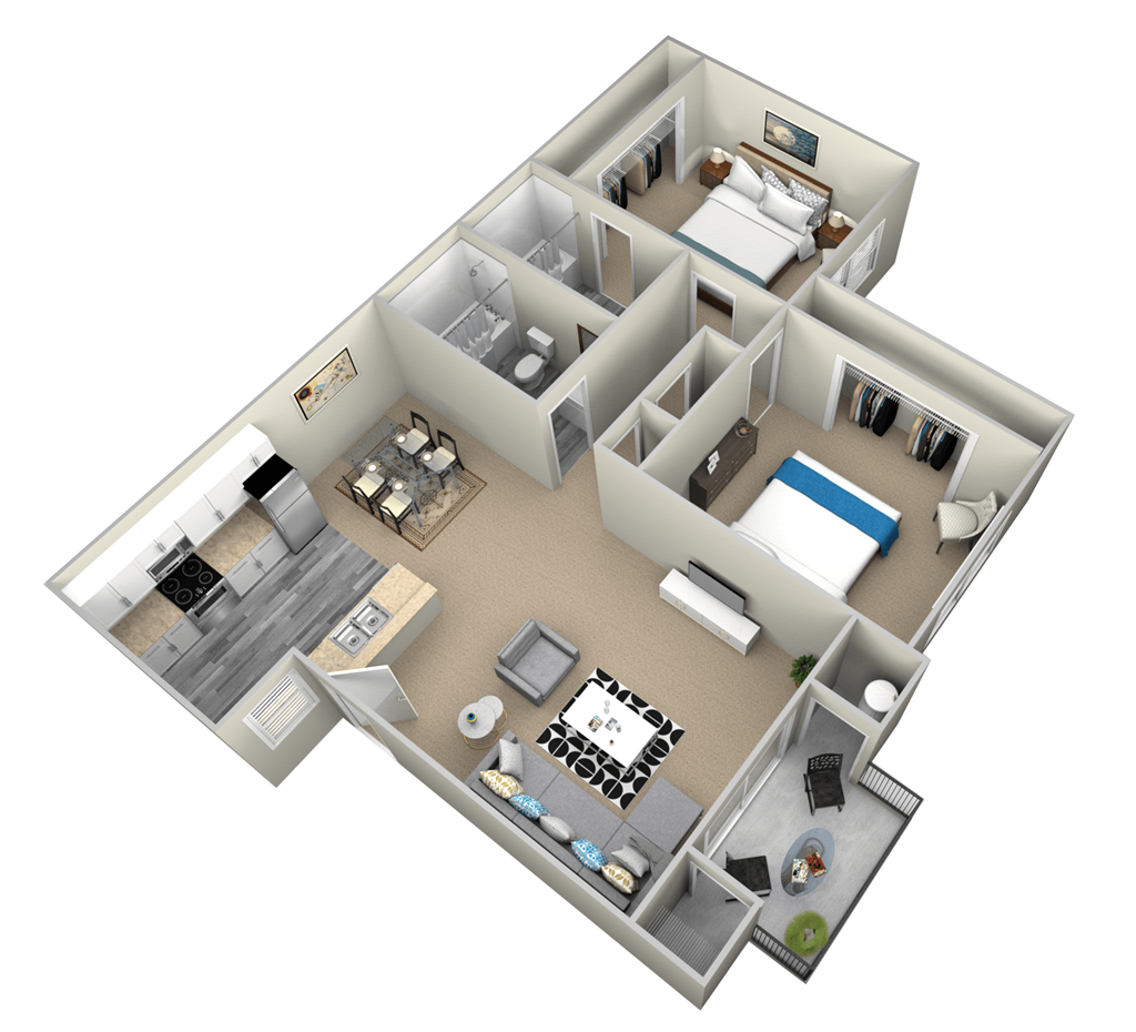 2X2 FLOOR PLAN at Raintree Apartments, CA 92346