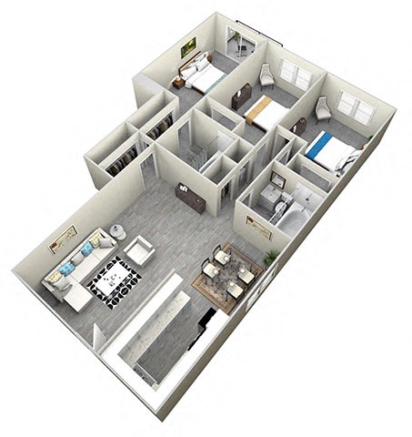 a floor plan of a two bedroom apartment