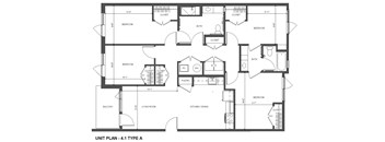 A black and white image of a floor plan for a 4.1 type A unit.