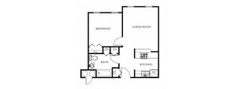 a floor plan of a living room and a bedroom