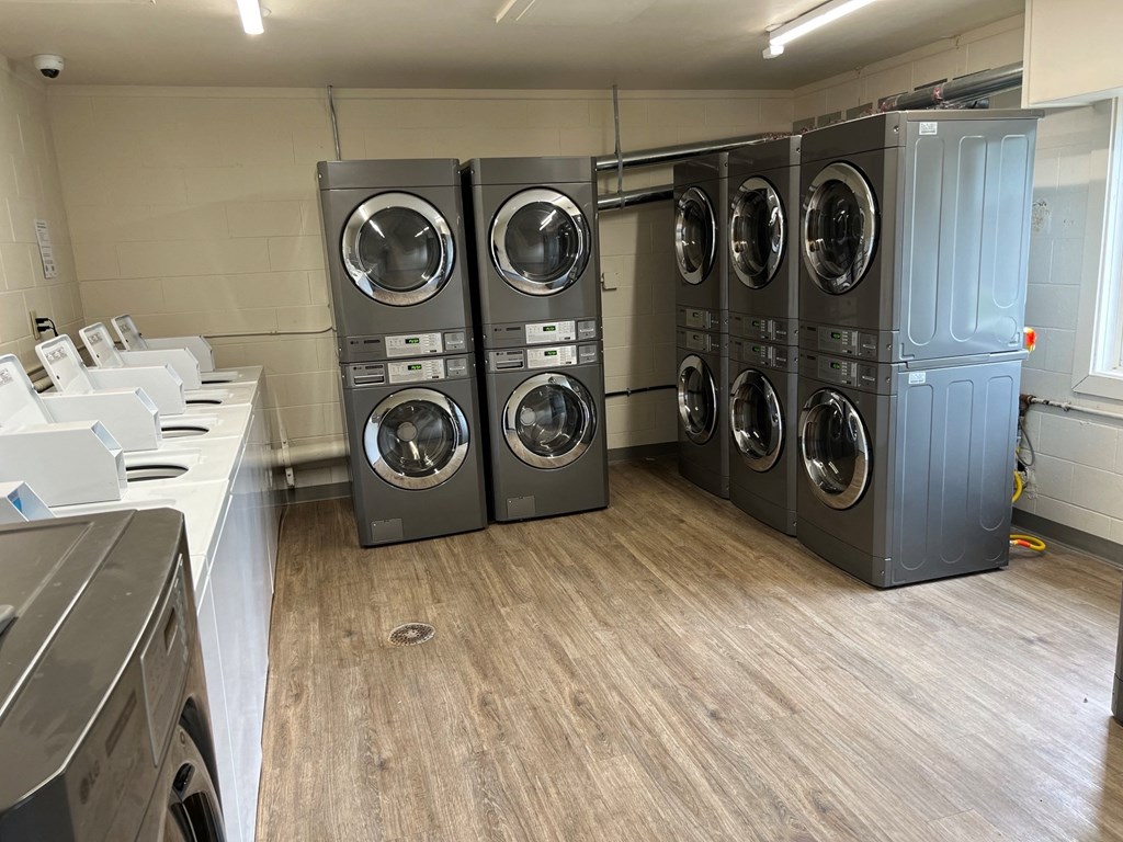 a washer and dryer in a laundry room